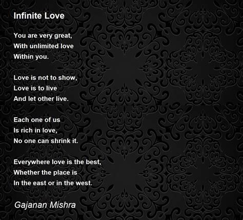 Infinite Love Infinite Love Poem By Gajanan Mishra