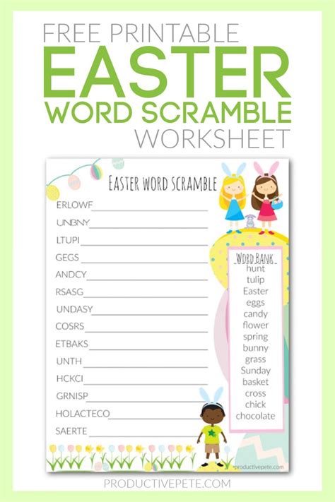 Free Printable Easter Word Scramble For Kids With A Word Bank In 2021
