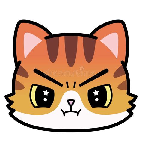 Isolated Cute Angry Cat Emoji Stock Vector Illustration Of Angry