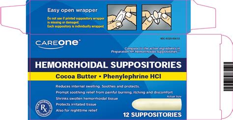 careone hemorrhoidal cocoa butter phenylephrine hcl suppository