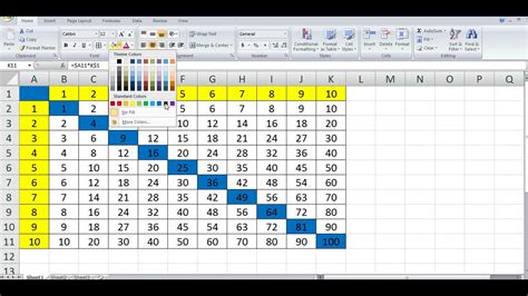 Multiplication Table Excel Template Images And Photos Finder