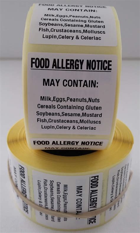 Buy Food Allergy Labels Food Notice Labels 36mm X 36mm 1000 On Food