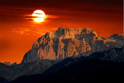 Free Photo Orange Mountain Landscape Color Sunset Nature Max Pixel