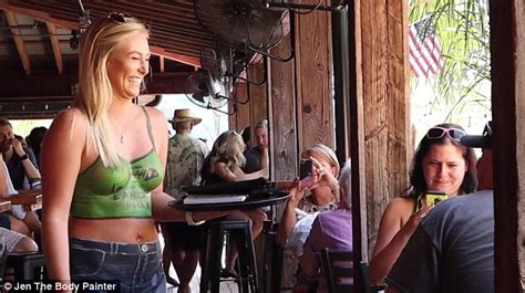 Waitress Serves Stunned Customers In Nothing But A Thong And Body Paint Daily Mail Online