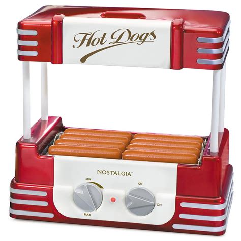 Nostalgia Retro Red Electric Hot Dog Roller And Bun Warmer Monsecta Depot