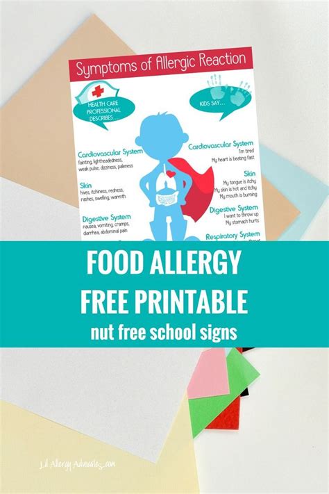 How Kids Describl Allergic Reactions Free Printable Food Allergy Info