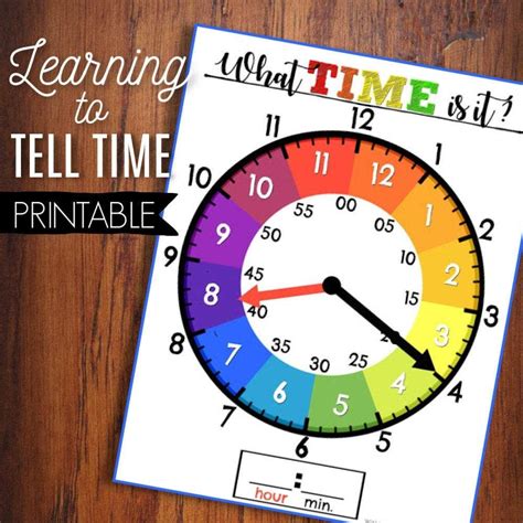 Learn To Tell Time Printable Clock In 2021 Learn To Tell Time