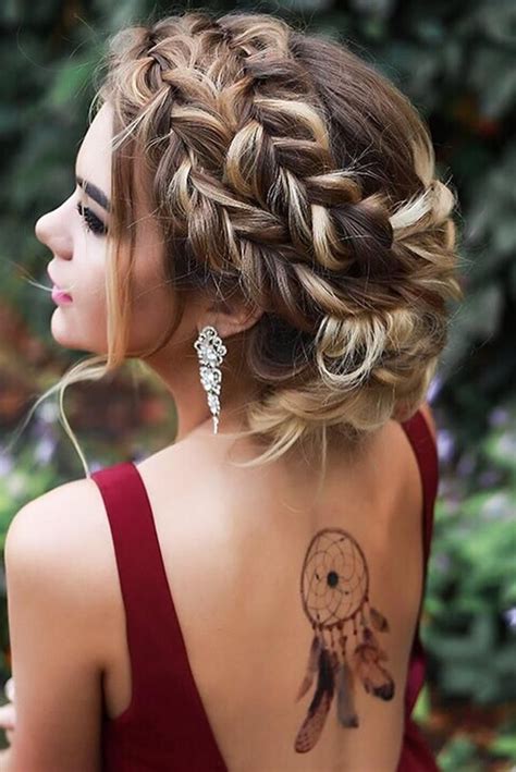 High chignon with braid on side Bridal Guide: 27 Country Wedding Dresses | Long hair ...