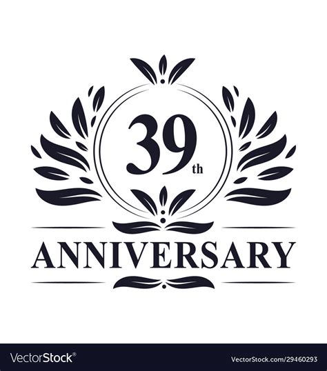 39th Anniversary Logo 39 Years Celebration Vector Image