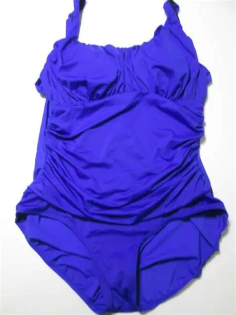 Caribbean Sand Womens Size 18 One Piece Swimsuit Royal Blue Lined Cups