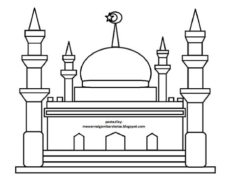 Dihalaman ini anda akan melihat gambar hitam putih tema ramadhan yang bagus! Gambar Mewarnai Masjid - Kreasi Warna