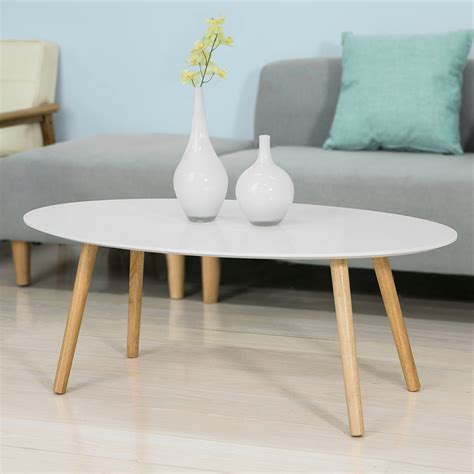 It lets you create a warm and inviting look with your favorite decor, collectibles, potted plants etc. SoBuy® Wood White Oval Coffee Table Living Room Table ...