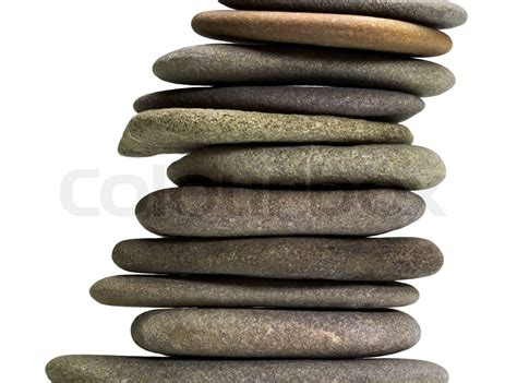 Stacked Flat Pebbles Stock Image Colourbox