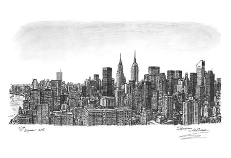 Manhattan Skyline Original Drawings Prints And Limited Editions By