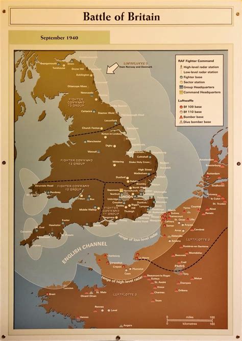 Range Of Low And High Level Radar Great Britain 1940 Map Of