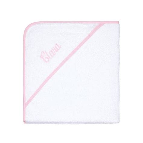 Childrens Hooded Towel Pink Monogrammed Linen Shop Personalise