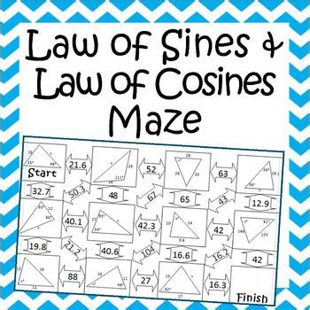 Law of cosine worksheets with answers on the 2nd page of the pdf. Law of Sines and Law of Cosines Maze | Law of cosines, Law ...