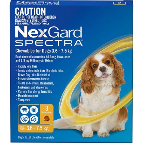 How to apply revolution for cats. NexGard Spectra Chewables for Dogs Yellow 3.6-7.5kg 3 Pack
