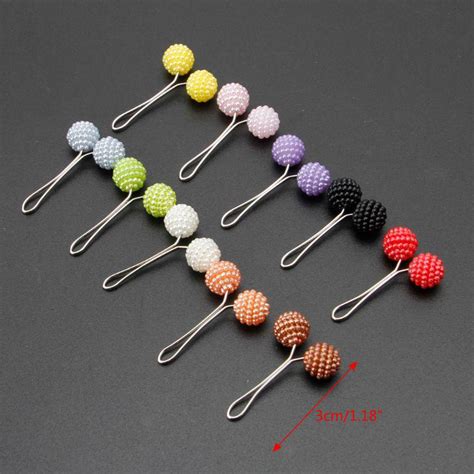 buy 12pcs muslim hijab scarf safety pin clips pearl ball brooch kit fashion jewelry at