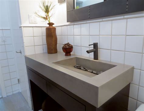 24 wall mounted bathroom vanity and sink combo,concrete grey color vanity set,white ceramic (rectangle) vessel sink top,w/polish faucet,pop up drain,mirror inc 4.6 out of 5 stars 5 $214.99 $ 214. Contemporary concrete bathroom vanity sink by Trueform ...