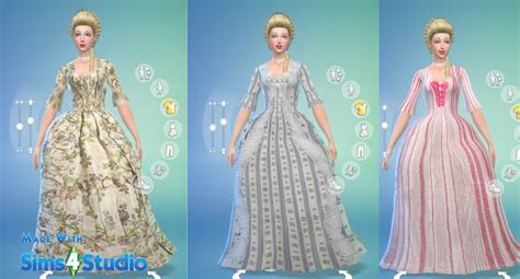 Kiara24s Rococo Dress Recolors By Weeberry Sims 4 Clothing Sims 4