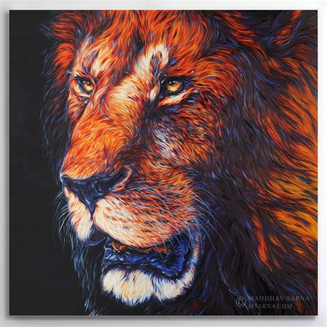 Male Lion Oil Painting Tnpo — Mahdhav Sarna