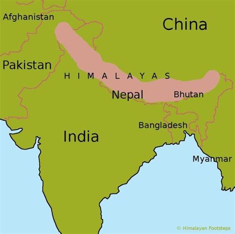 Himalayan Map Himalaya Mountains Himalayas On World Inspiring And At X