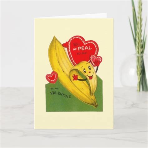 Vintage Banana Valentine Greeting Card