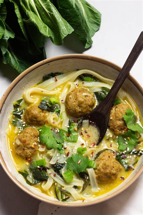Thai chicken meatball soup is seasoned chicken meatballs and vegetables simmered in flavorful broth. Thai-Inspired Meatball Soup | Recipe | Meatball soup ...