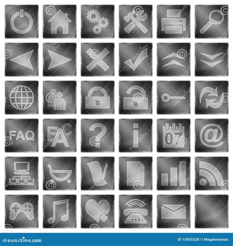 Collection Of Web Icons And Buttons Stock Illustration Illustration