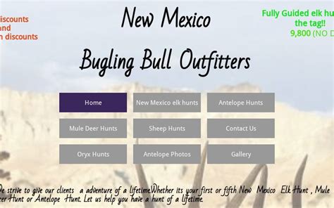 New Mexico Big Game Hunting Guides And Elk Deer Antelope Sheep Trophy