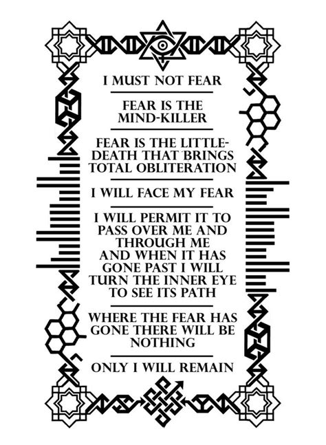 My Client Is Getting A Tattoo Of The Bene Gesserit Litany Against Fear