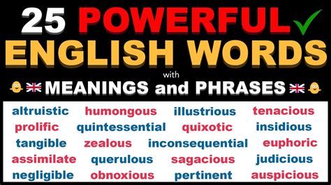 25 Powerful Words Meanings And English Phrases To Strengthen Your