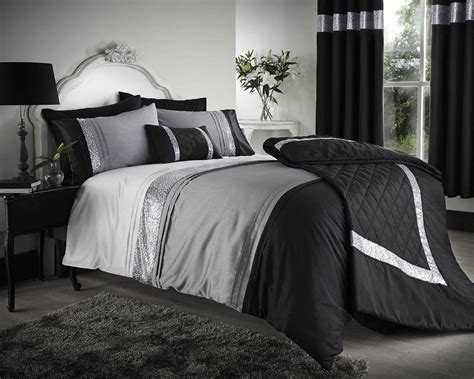 Black And Silver Bedding Chic Home Comforter Sets French Bedroom