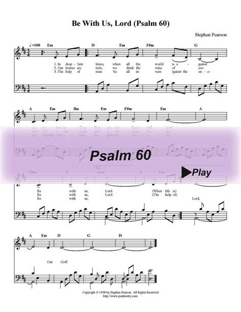 Psalm 60 Be With Us Lord A Prayer For Help Sheet Music Lyrics