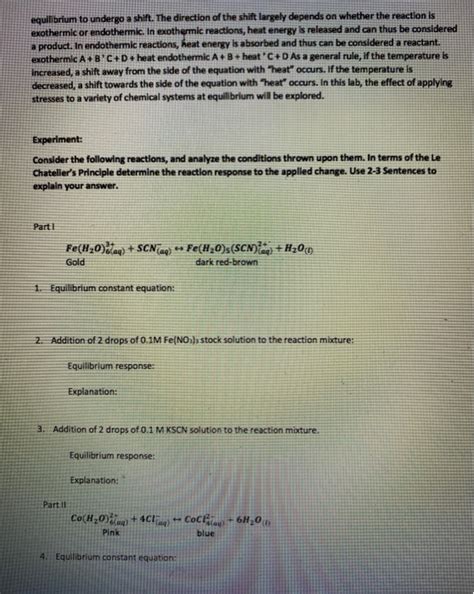 Gizmo answer key exploration sheet answer key electromagnetic. Solved: Chemical Equilibrium And Le Chateller's Principle ... | Chegg.com