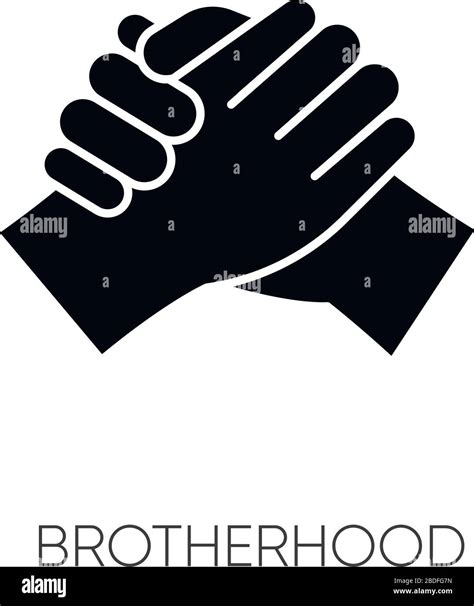 Brotherhood Black Glyph Icon Strong Friendship Interpersonal Bond