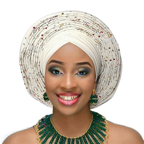 African Headtie Traditional Turban Women Head Wrap Wedding Auto Gele Already Made In Africa