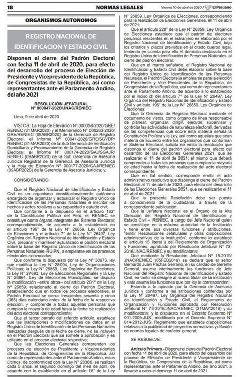 Elecciones padron electoral 2021 ¿es obligatorio que autoridades publiquen padrón electoral? Elecciones 2021 | Reniec dispone que el 11 de abril ...