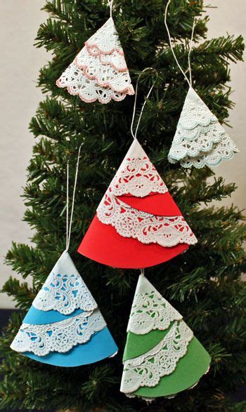 Easy Christmas Crafts Paper Doily Folded Christmas Tree Ornament Five