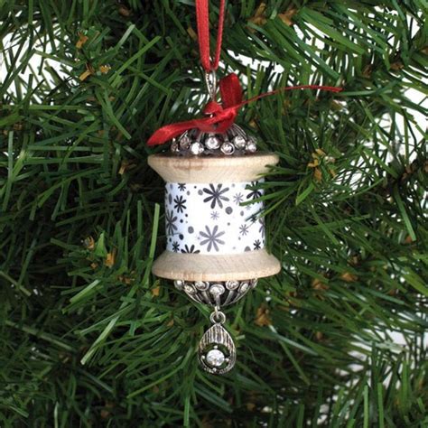 Vintage Wooden Spool Christmas Ornament Christmas Ornaments Wooden