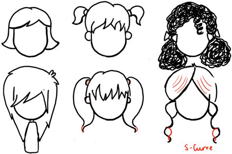 How To Draw Girls Hair Styles For Cartoon Characters Drawing Tutorial