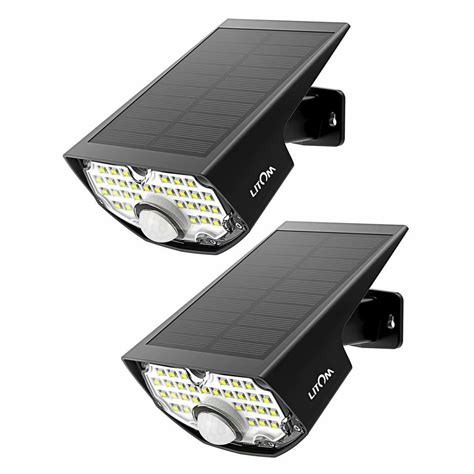 Litom 30 Led Solar Lights 2 Pack Outdoor Motion Sensor Lights With 19