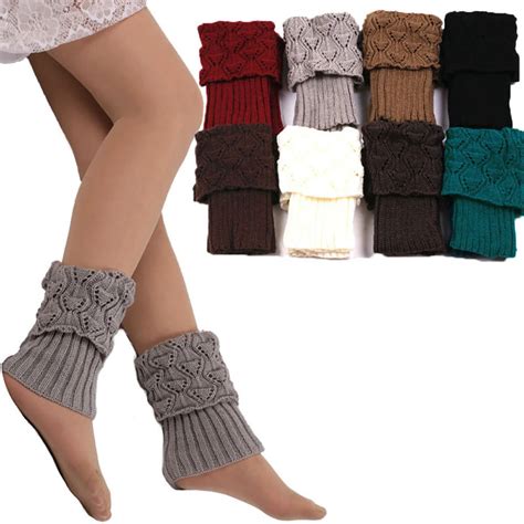1 Pair Women Crochet Leg Warmers Boot Cuffs Knit Toppers Boot Winter Socks Mx8 In Leg Warmers