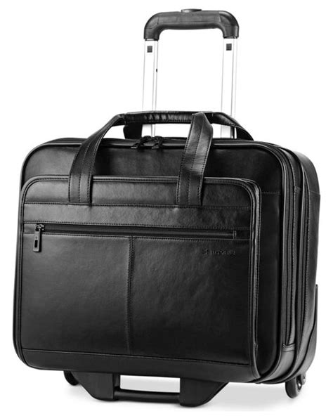 Samsonite Leather Rolling Mobile Office Briefcase In Black For Men Lyst
