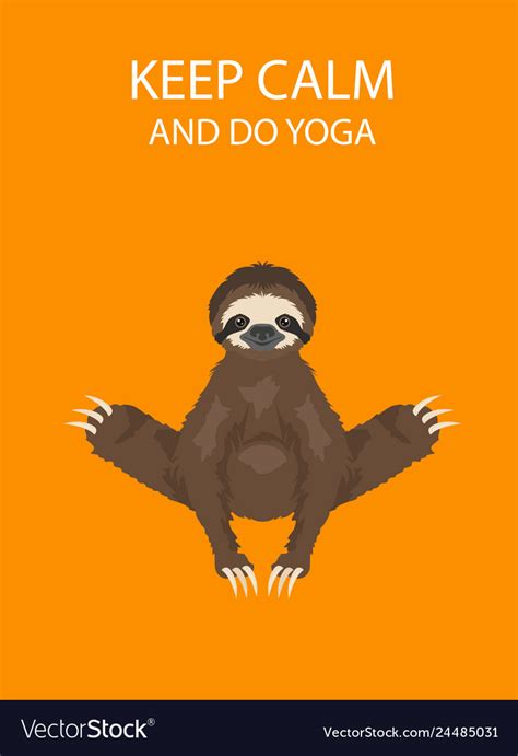 Sloth Yoga Collection Funny Cartoon Animals Vector Image
