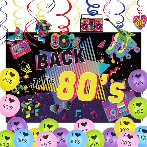 80s Themed Party Decorations Back To The 80s Backdrop Retro Hanging