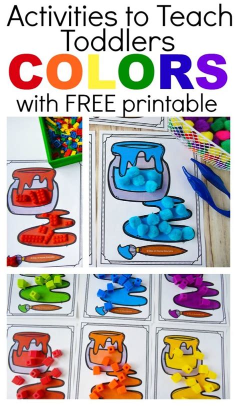 6 Ways To Teach Colors To Toddlers With Free Printable