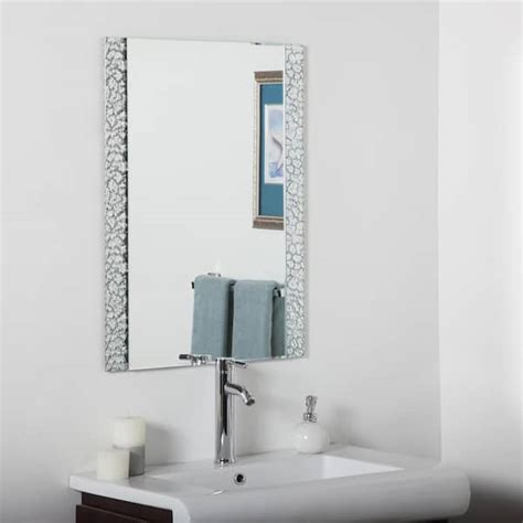 Decor Wonderland 24 In W X 32 In H Frameless Rectangular Beveled Edge Bathroom Vanity Mirror