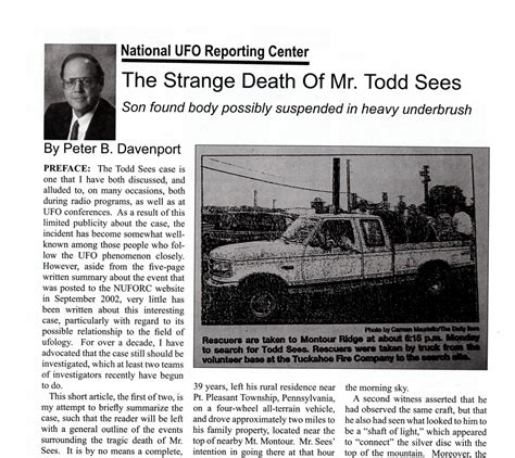 Mufon Ufo Journal February 2013 Strange Death Of Todd Sees 1959